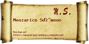 Meszarics Sámson névjegykártya
